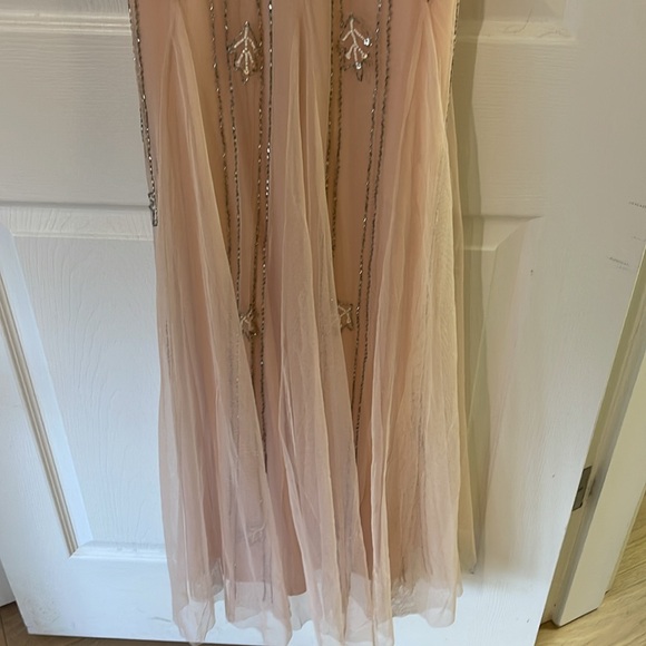 Lace and Beads Keeva Nude Maxi Dress - Picture 7 of 9